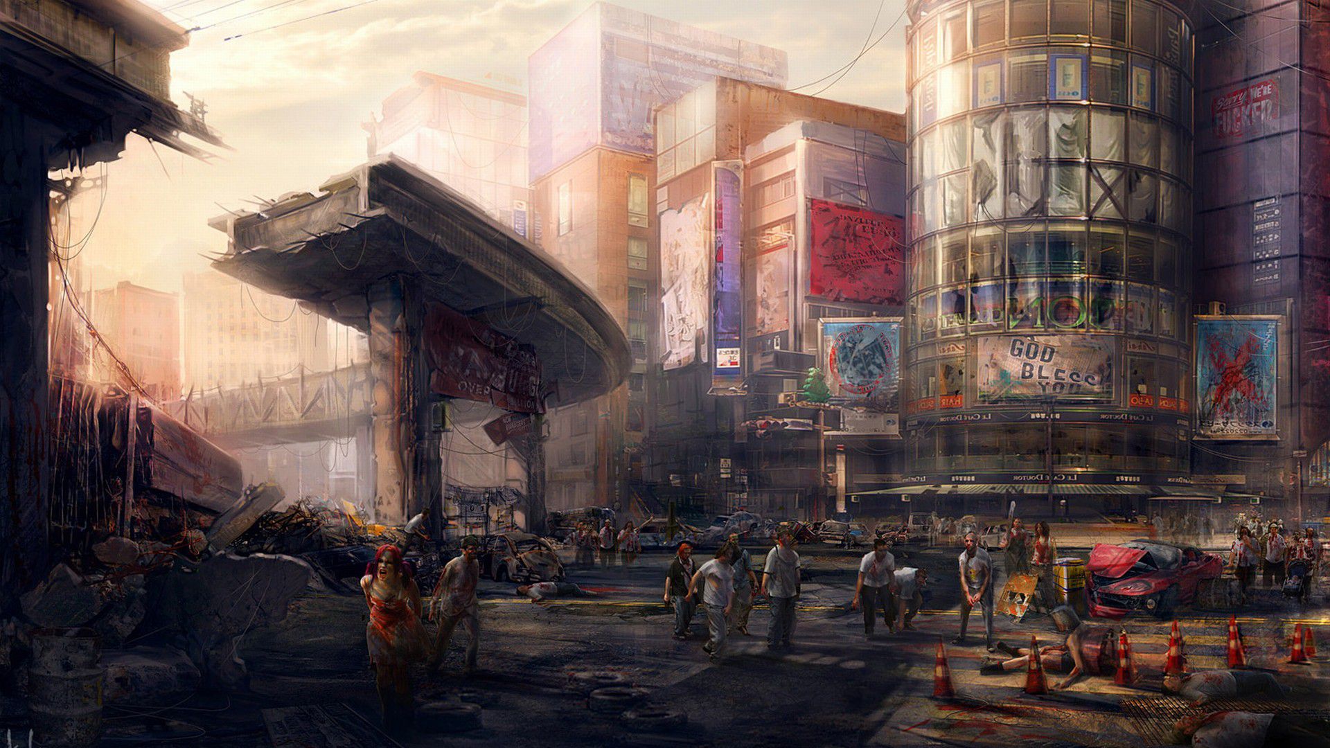 Post Apocalyptic City Zombies , HD Wallpaper & Backgrounds