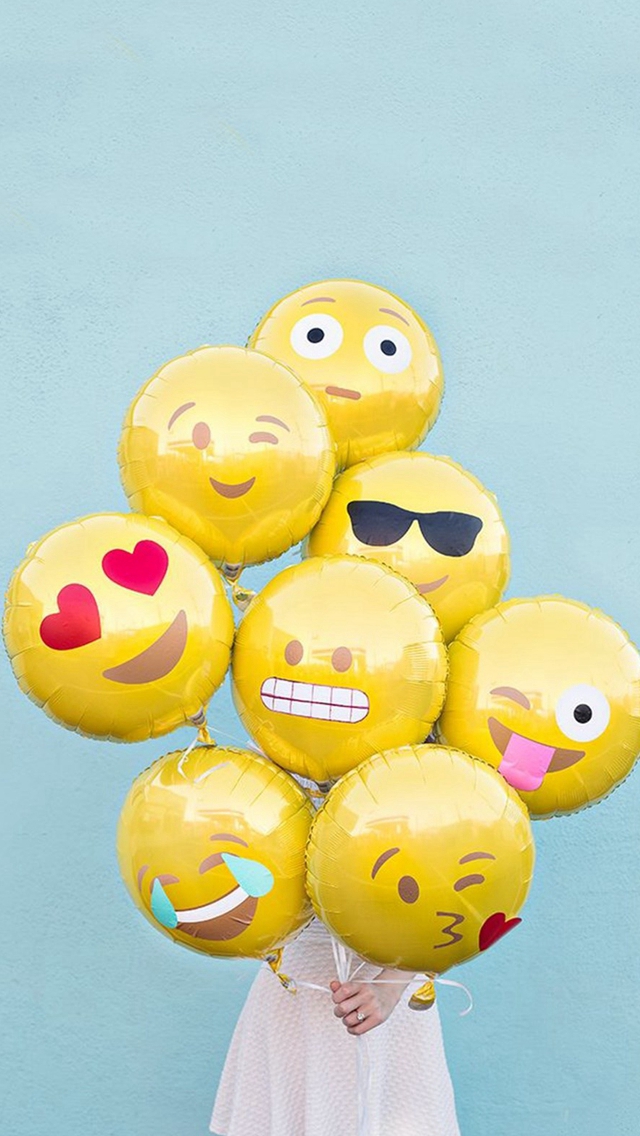 Abstract Funny Cute Emoji Balloons , HD Wallpaper & Backgrounds