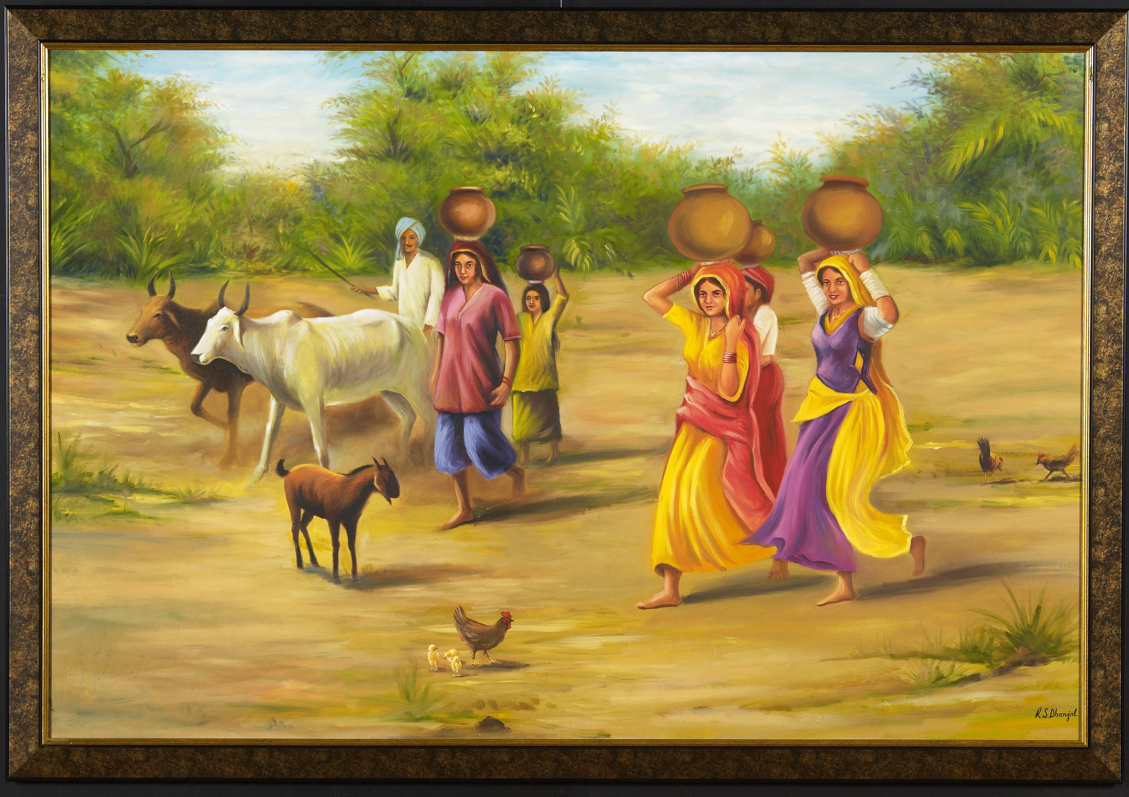 Original Size At 3957 × - Village Scene Painting Vastu , HD Wallpaper & Backgrounds