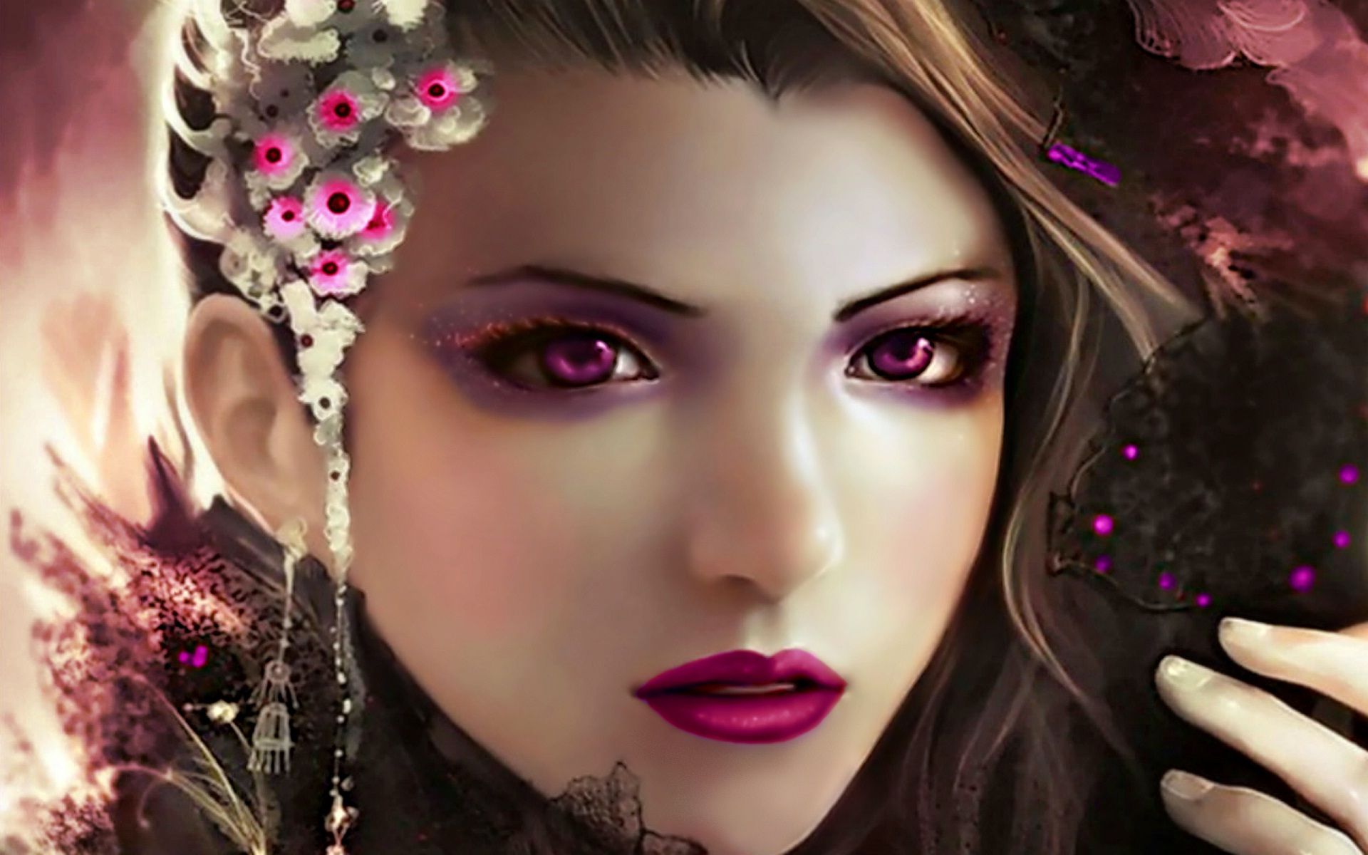 Beautiful Girl Wallpapers Id - Fantasy Woman With Purple Eyes , HD Wallpaper & Backgrounds