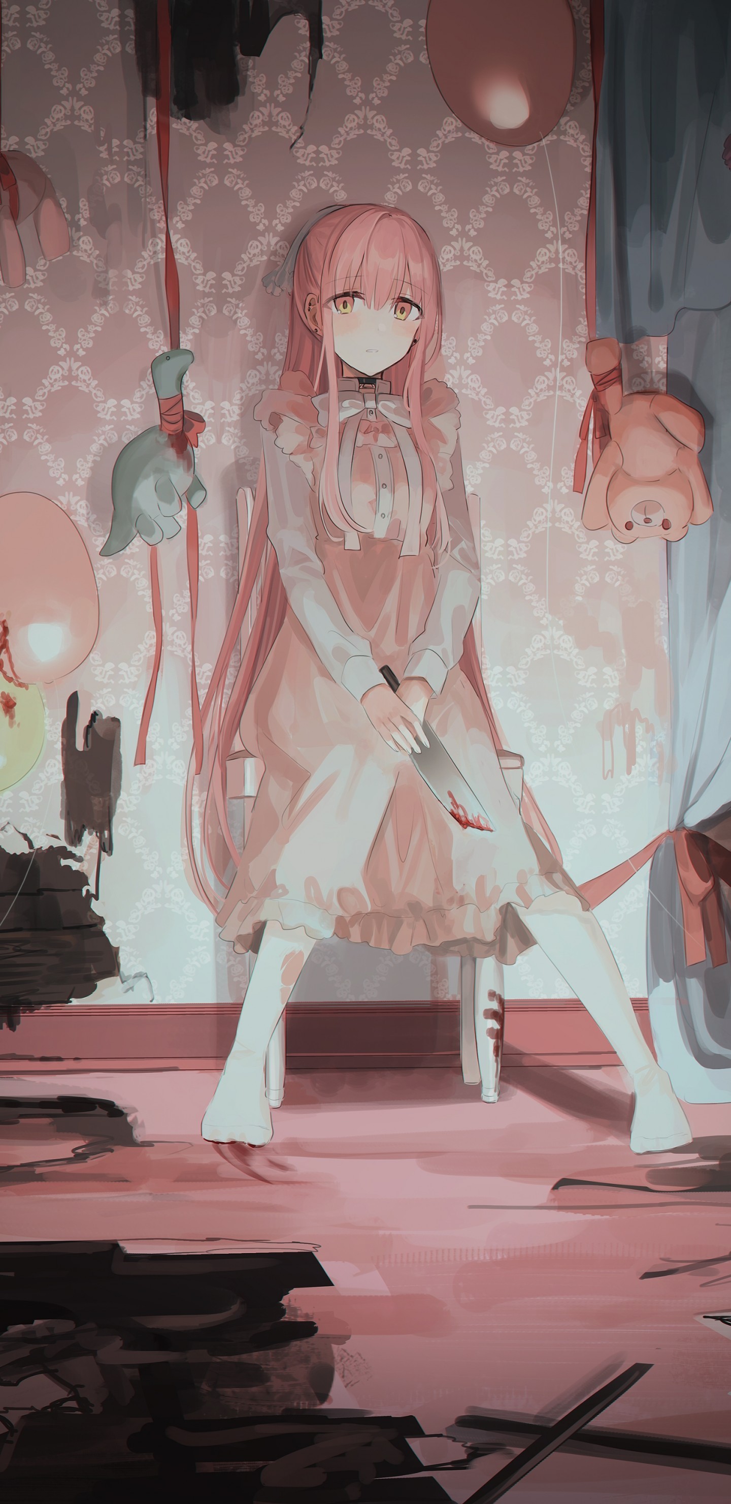 Sad Teddy Bear Hd Wallpaper - Sad Yandere Anime Girl , HD Wallpaper & Backgrounds