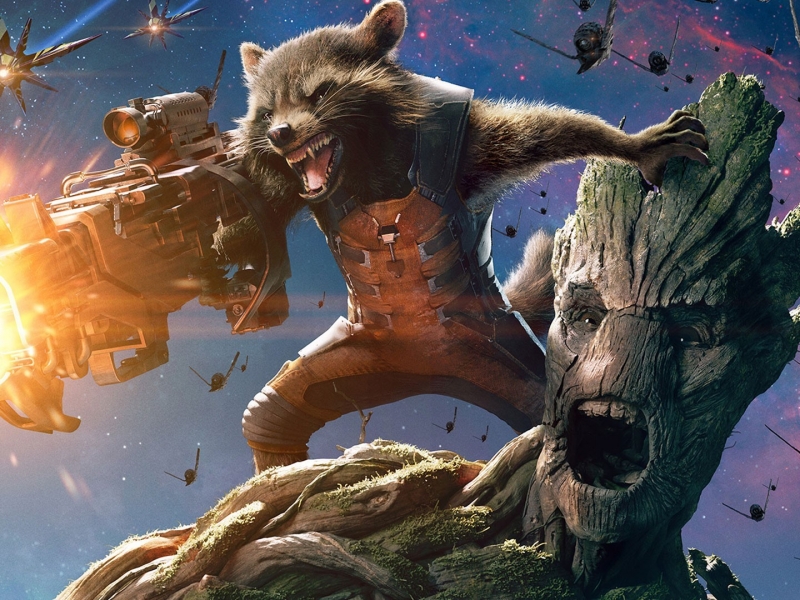 Rocket Guardians Of The Galaxy Shooting , HD Wallpaper & Backgrounds