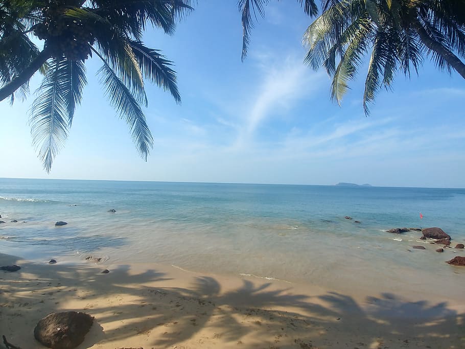 India, Goa, Sea, Cocnuts, Beach, Sand, Water, Sky, - Beach Ridge , HD Wallpaper & Backgrounds
