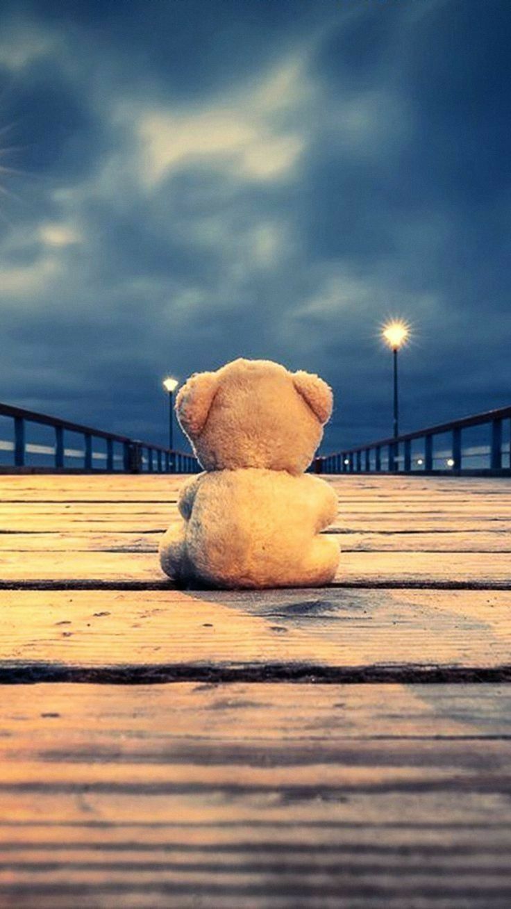 Alone Sad Teddy Bear Dp , HD Wallpaper & Backgrounds