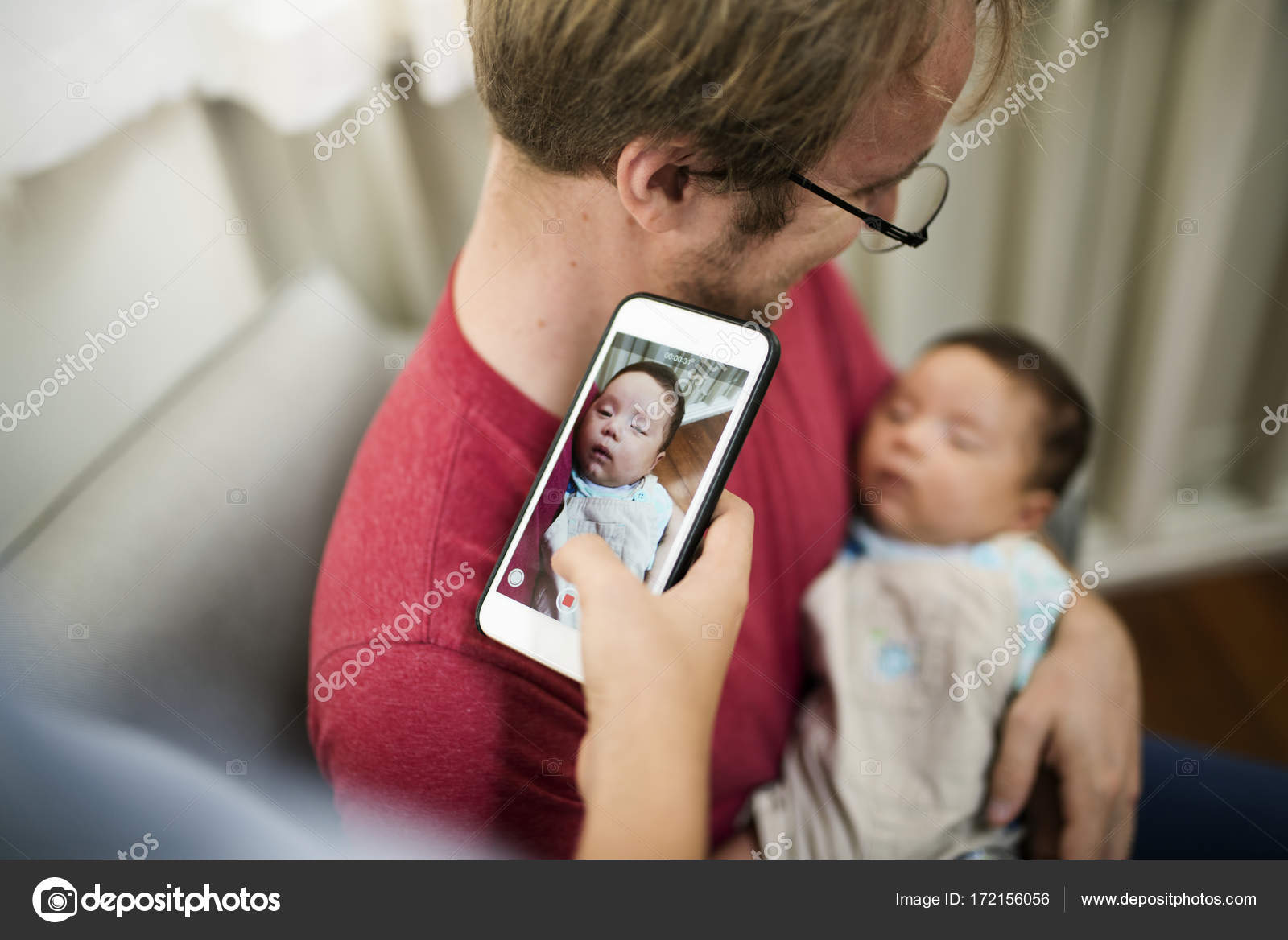 Photo Mobile Father Newborn Baby Original Photoset - Stock Photography , HD Wallpaper & Backgrounds