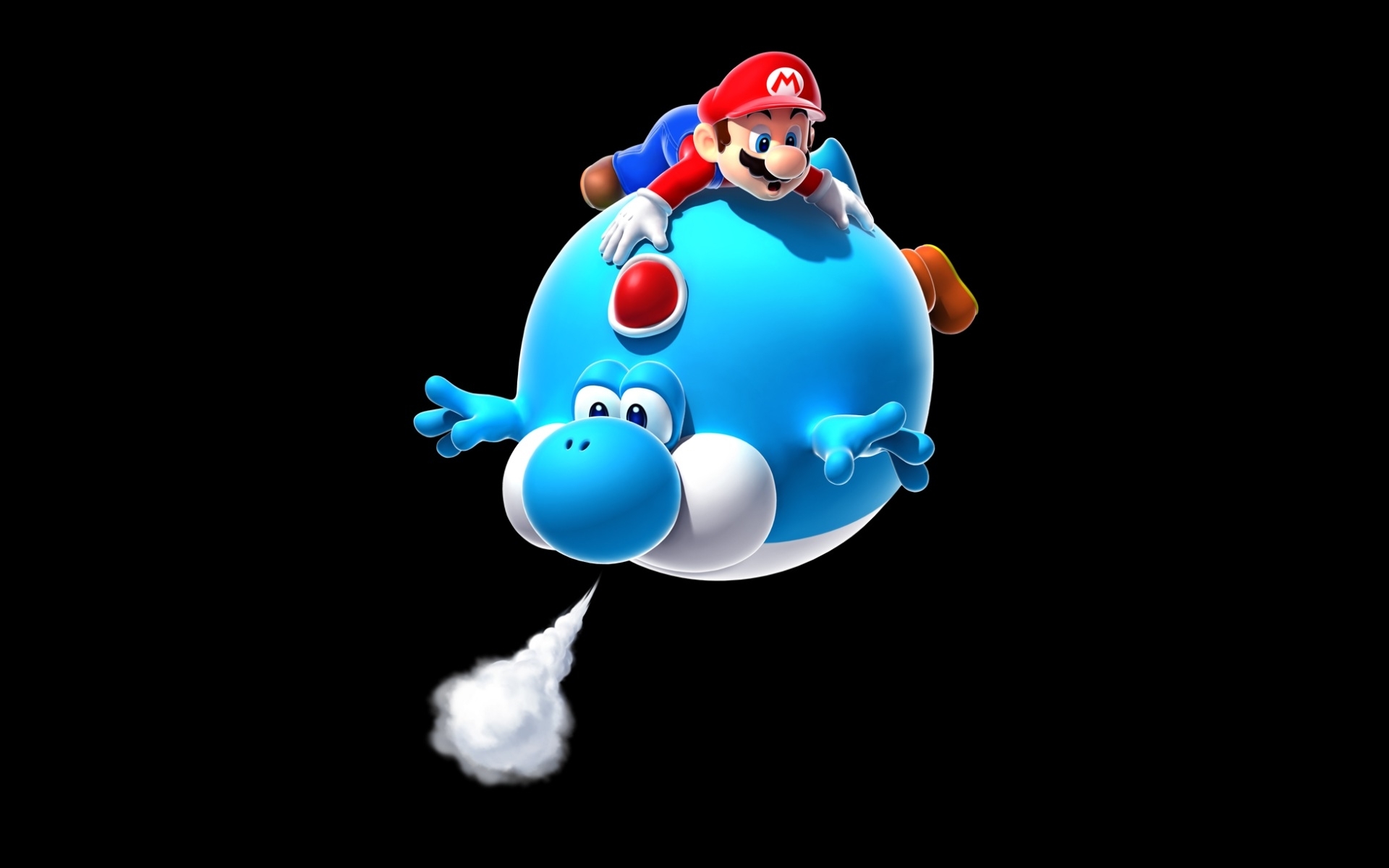 Video Games Mario Yoshi Black Background - Super Mario Galaxy 2 Blimp Yoshi , HD Wallpaper & Backgrounds