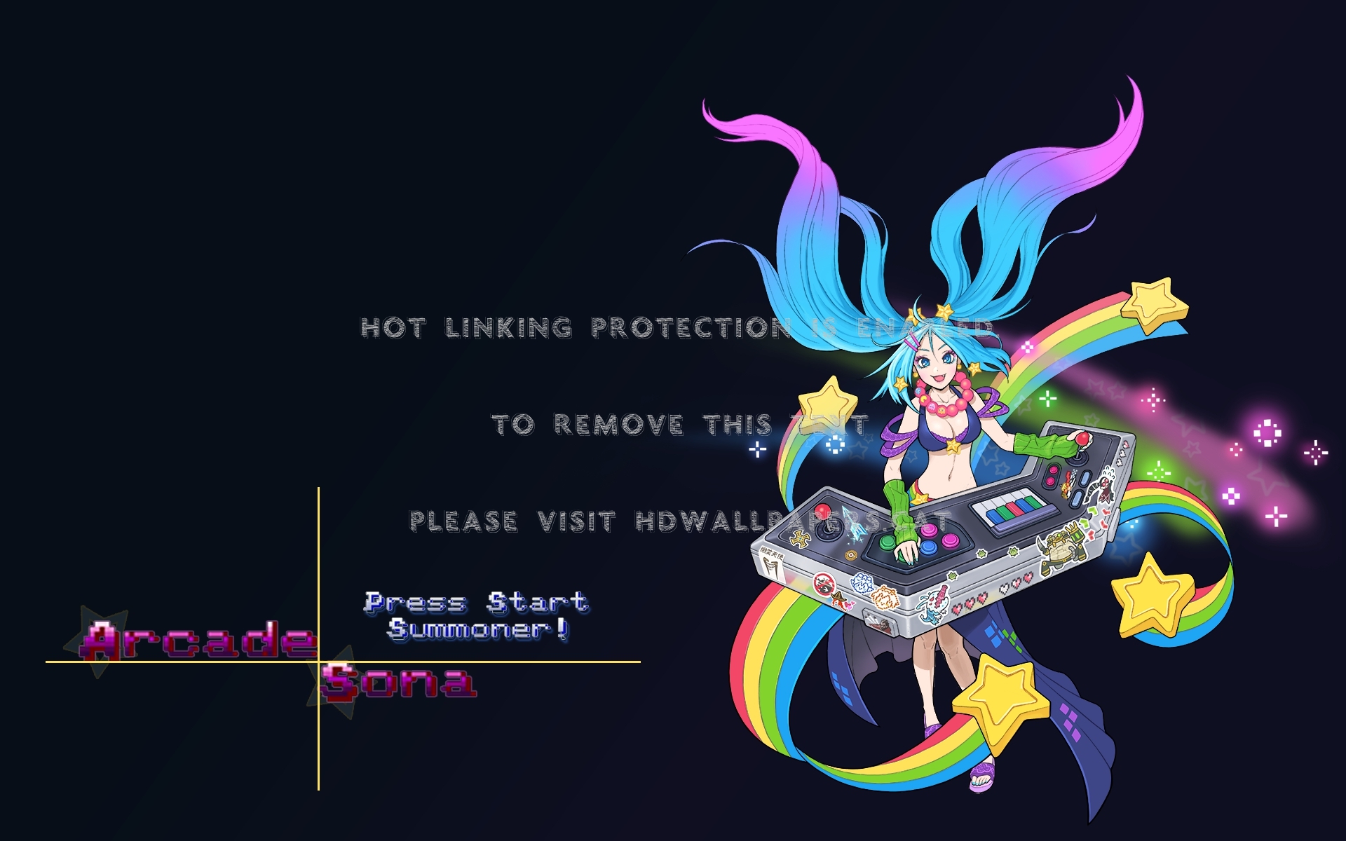 Arcade Sona Lol League Of Legend Games - Neon Hatsune Miku , HD Wallpaper & Backgrounds