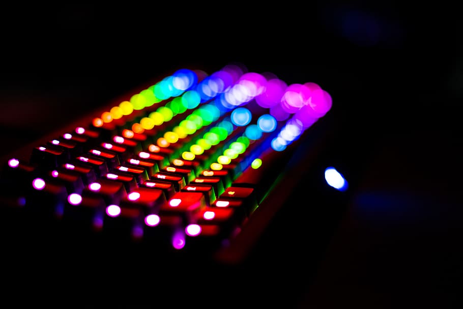 Rgb, Light, Night, Keyboard, Desk, Colors, Spectrum, - Rgb Keyboard Wallpaper 4k , HD Wallpaper & Backgrounds