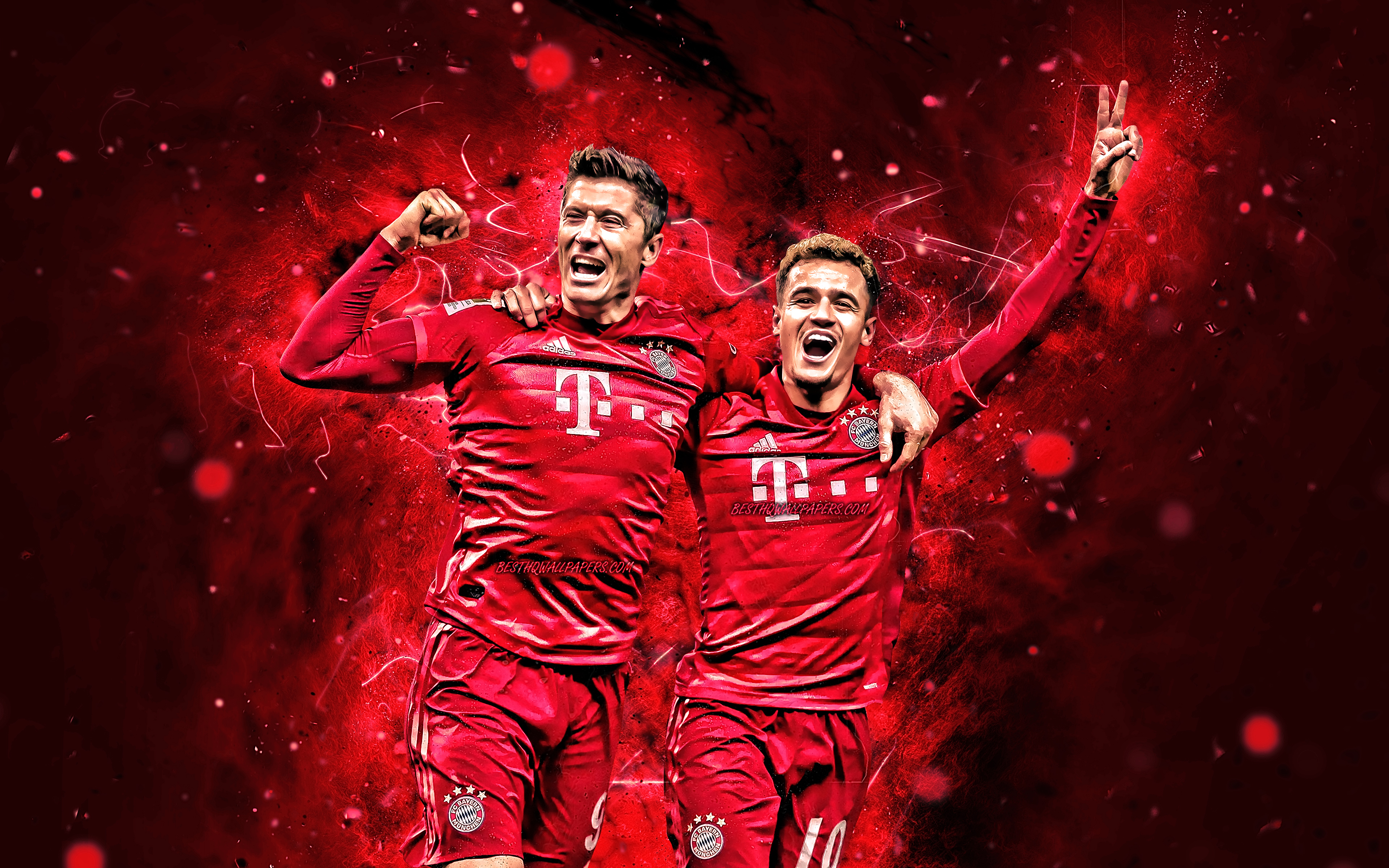 Lewandowski And Coutinho, 4k, Bayern Munich Fc, Bundesliga, (#3205306) - HD Wallpaper & B...