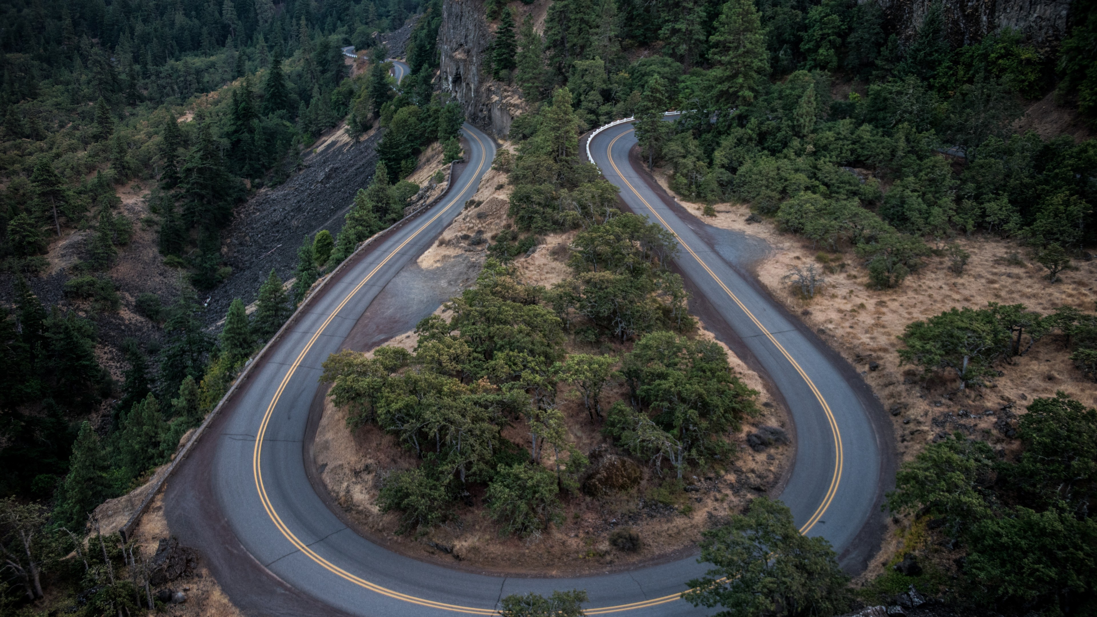 Bendy Road, Trees, Mountain, Bird View - Historic Columbia River Highway , HD Wallpaper & Backgrounds