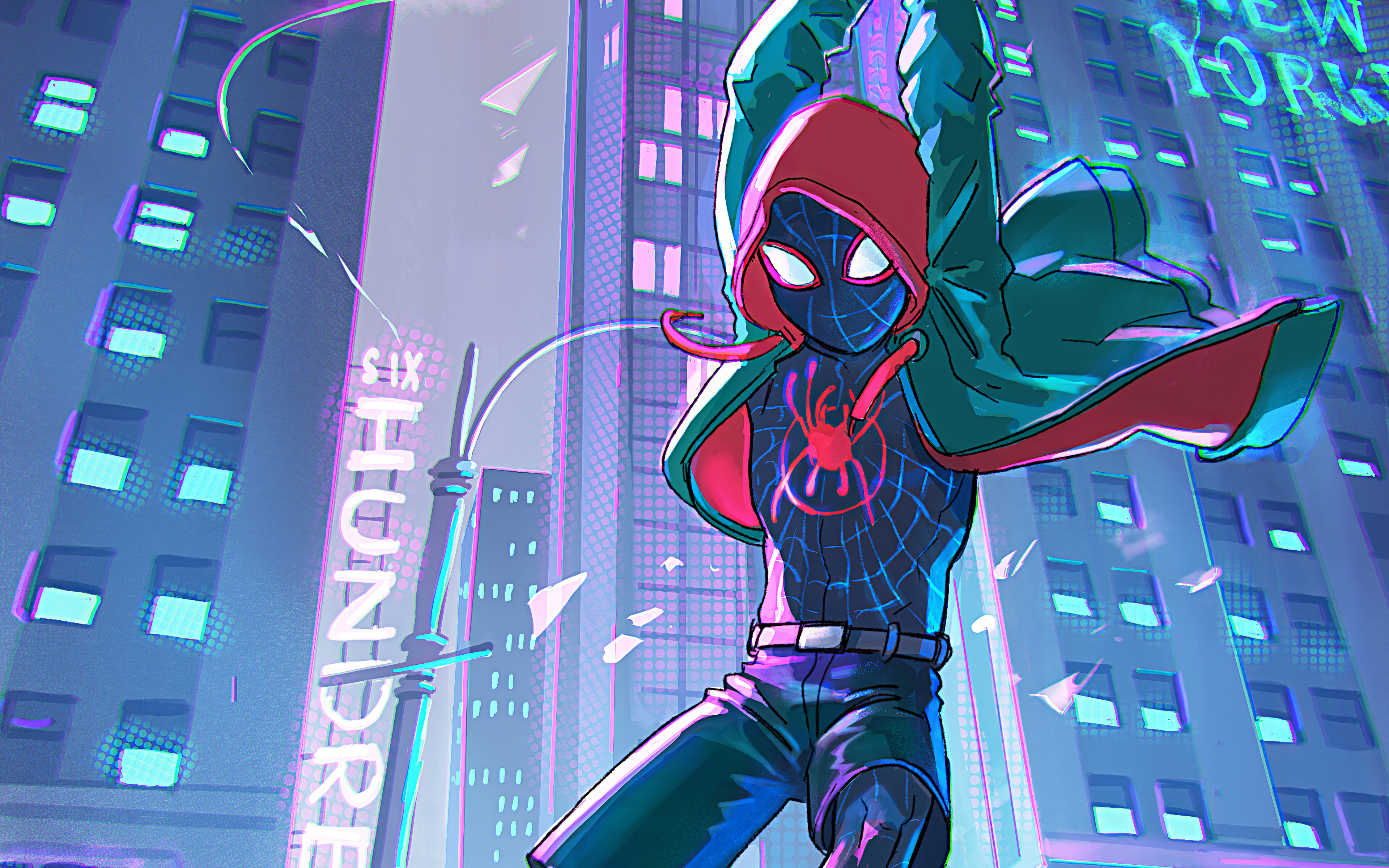 Spiderman Into The Spider Verse Art - Into The Spider Verse , HD Wallpaper & Backgrounds