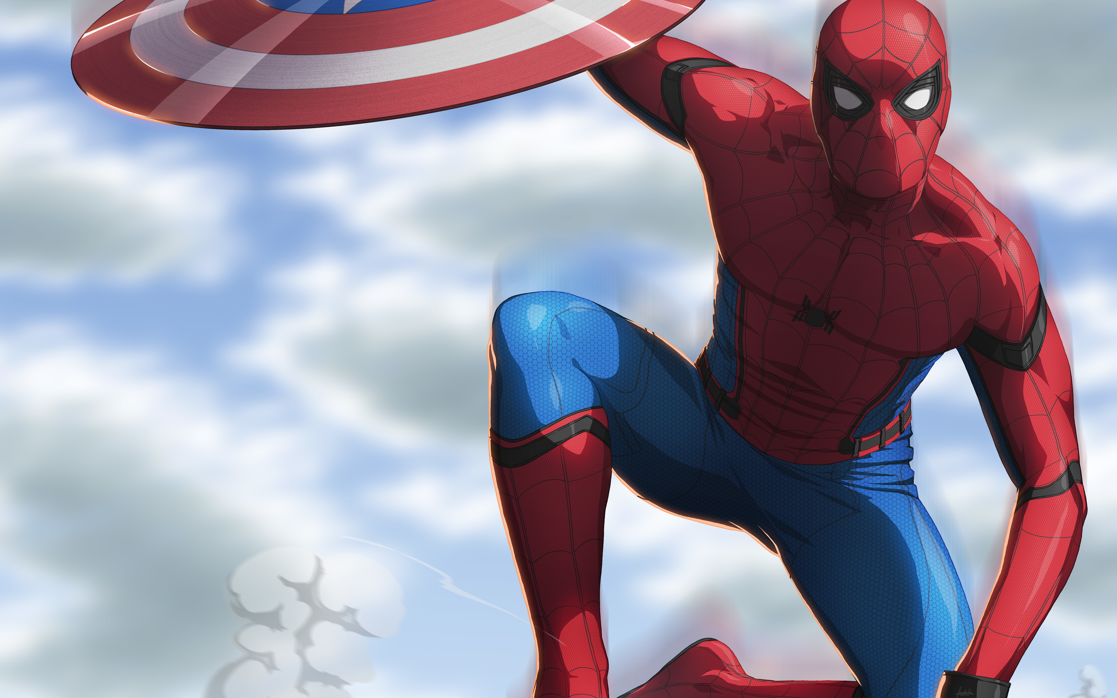 Spiderman, 4k, Captain America Civil War, Spider Man, - Fondo De Pantalla Hombre Araña Capitan America , HD Wallpaper & Backgrounds