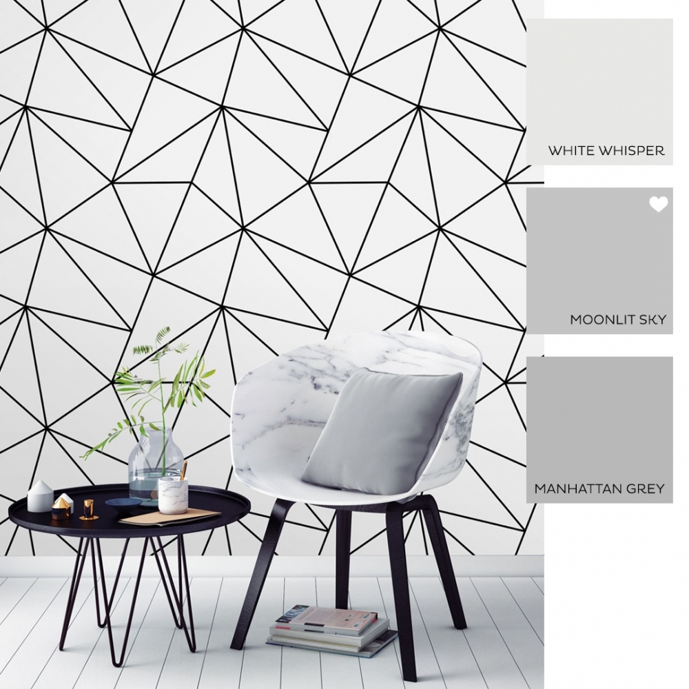 Zara Mono Geometric Wallpaper White Black , HD Wallpaper & Backgrounds