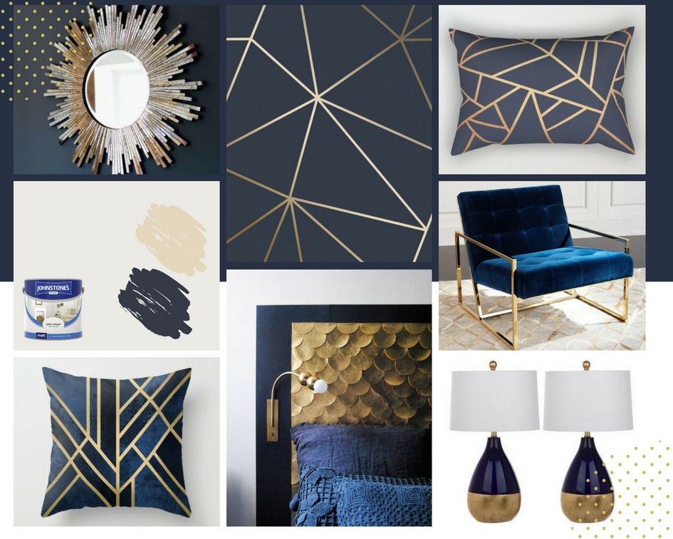 Zara Shimmer Metallic Wallpaper Navy Gold , HD Wallpaper & Backgrounds