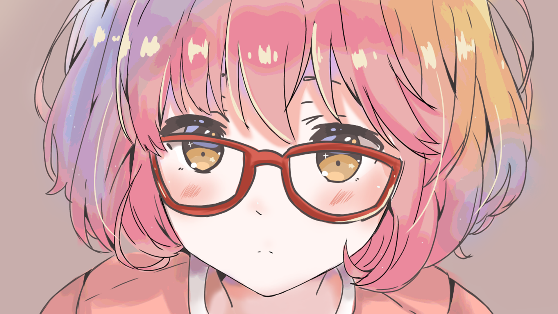 Kyoukai No Kanata Wallpaper Hd - Desenho Anime Menina De Oculos , HD Wallpaper & Backgrounds
