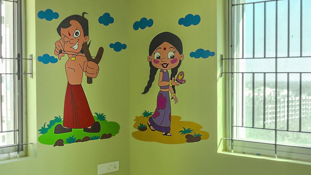 Chhota Bheem Wall Painting , HD Wallpaper & Backgrounds
