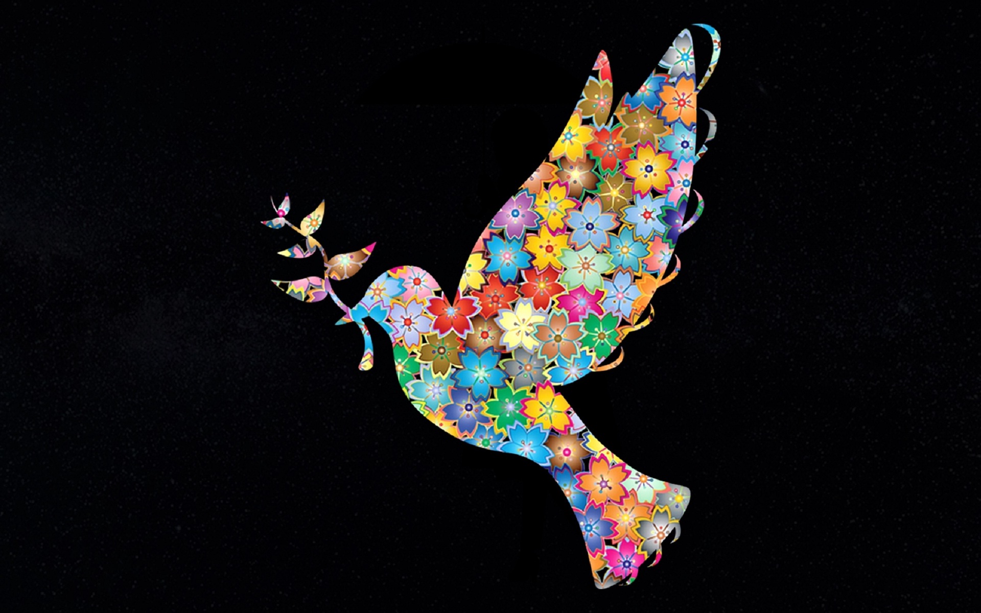 Abstract Colorful Bird Creative Paper Art Flying Bird - Artistic Dove , HD Wallpaper & Backgrounds