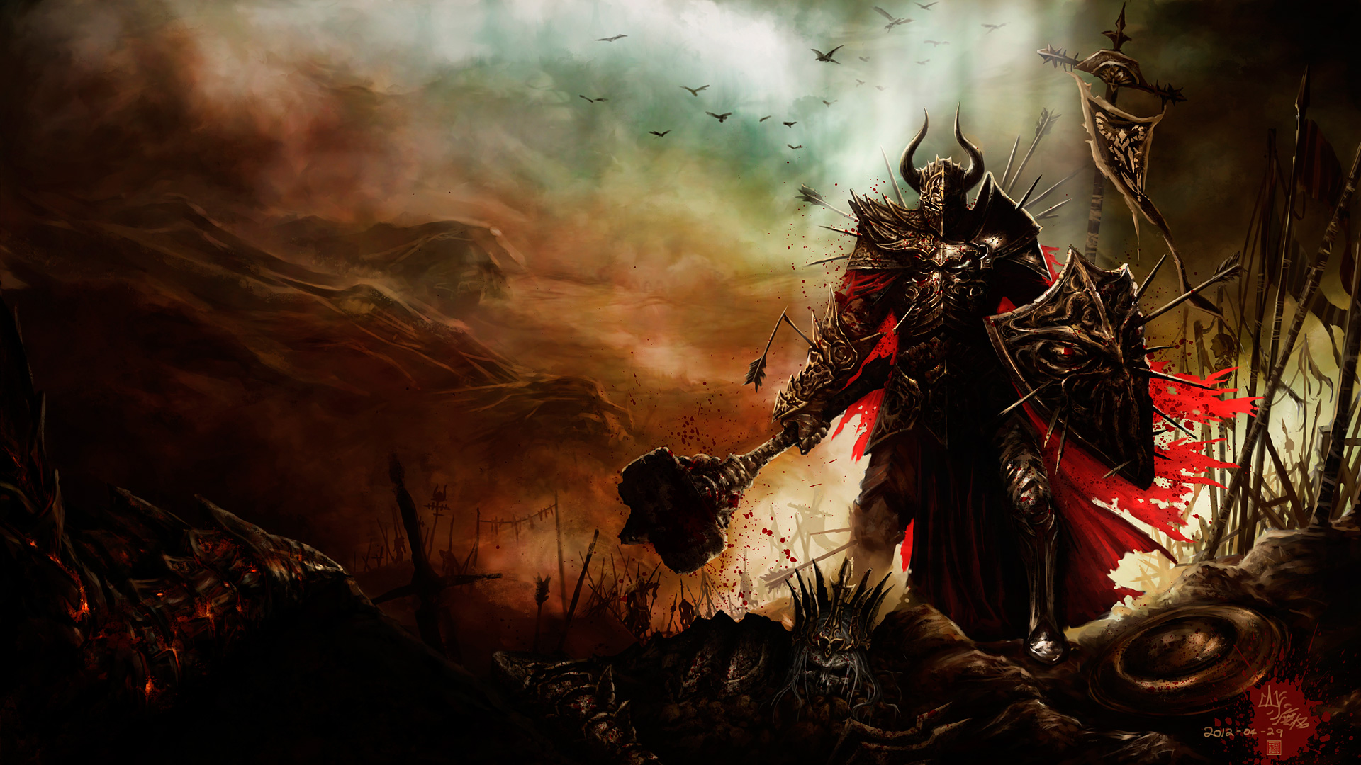 Diablo Iii Hd Videojuegos Rojo Oscuro Marron Fantasia , HD Wallpaper & Backgrounds