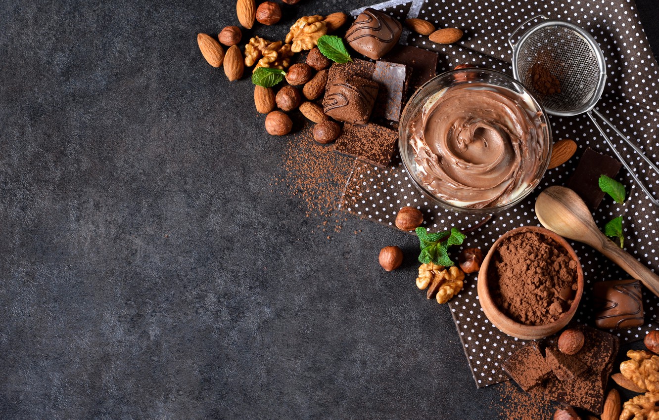 Photo Wallpaper Chocolate, Candy, Nuts, Cream, Nutella - Happy Chocolate Day To The Person , HD Wallpaper & Backgrounds