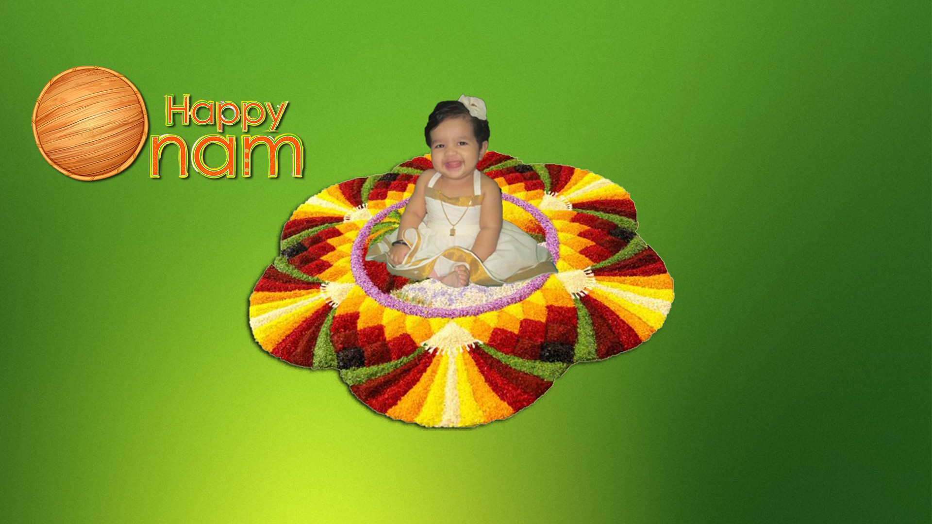 Onam Wallpaper - Flower Rangoli Art Design , HD Wallpaper & Backgrounds