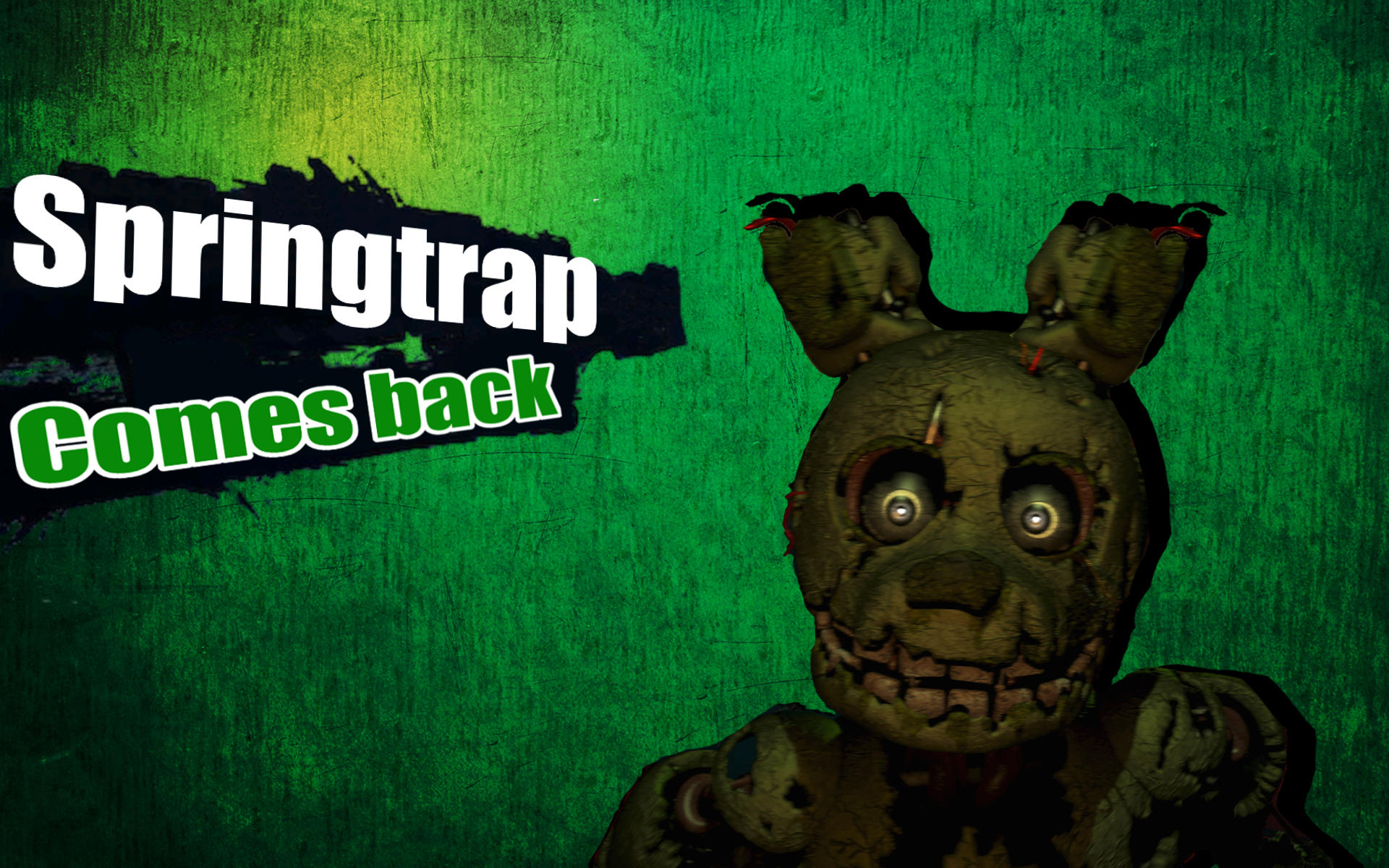 Springtran Comes Back Five Nights At Freddy S 3 Green - Freddy's Pizza , HD Wallpaper & Backgrounds