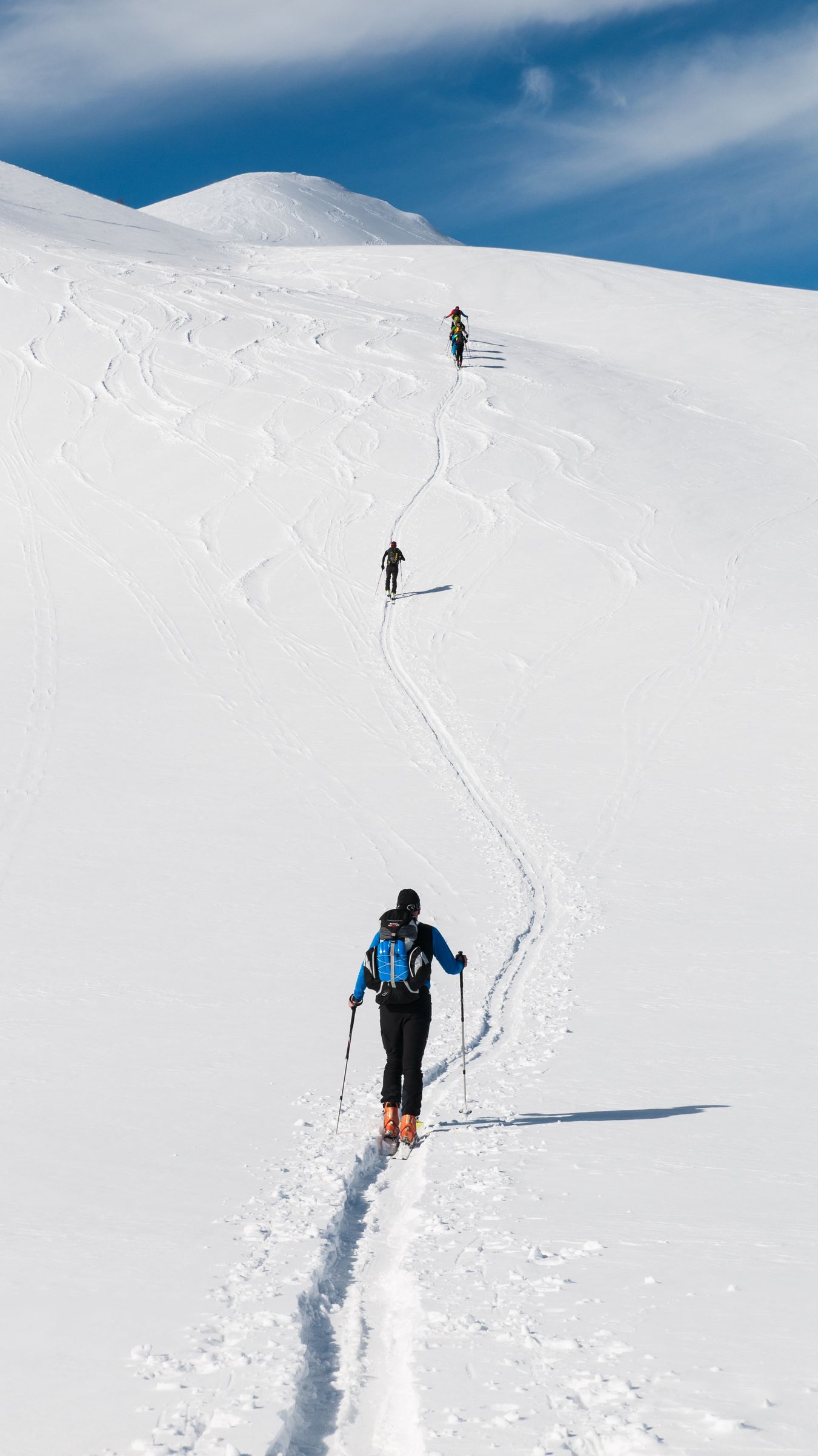 Wallpaper Skiers, Mountain, Snow, Hiking, Winter - Ski Mountaineering , HD Wallpaper & Backgrounds