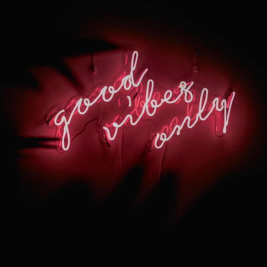 Good Vibes Only Led Signage, Text, Red, Western Script, - Neon Sign , HD Wallpaper & Backgrounds