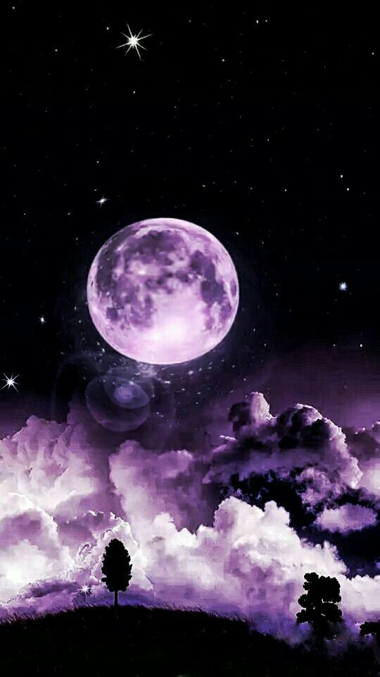Galaxy Purple Moon Background , HD Wallpaper & Backgrounds