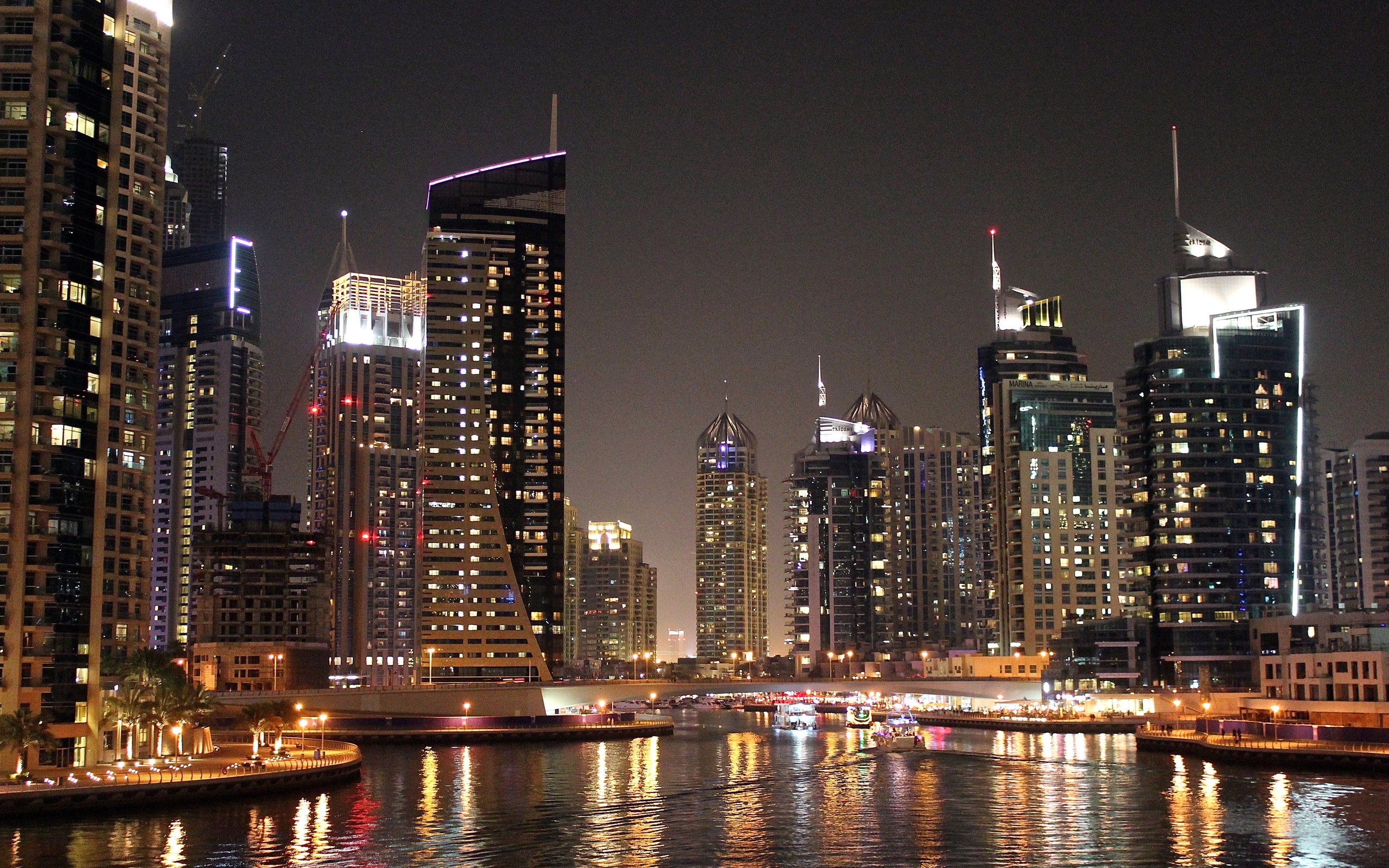 Dubai City Night - Ville De Nuit En Fond , HD Wallpaper & Backgrounds
