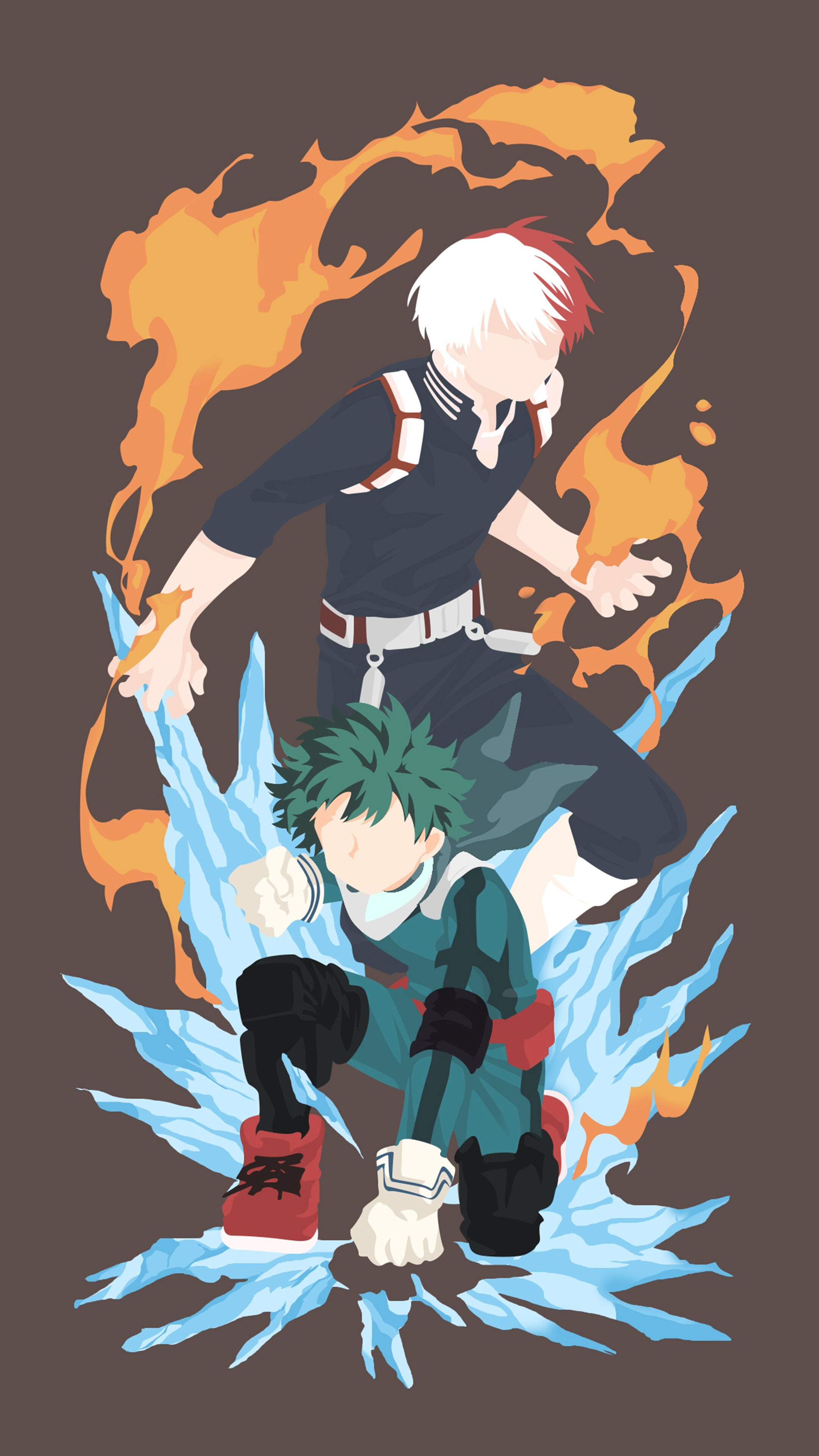 Shoto Todoroki, Izuku Midoriya, Minimalist, [my Hero - My Hero Academia Wallpaper Minimalist , HD Wallpaper & Backgrounds