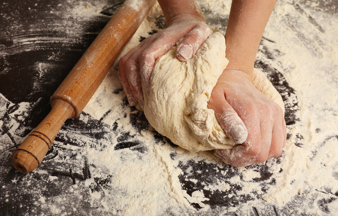 Photo Wallpaper Bread, Table, Flour, Cooking - Cooking Bread , HD Wallpaper & Backgrounds