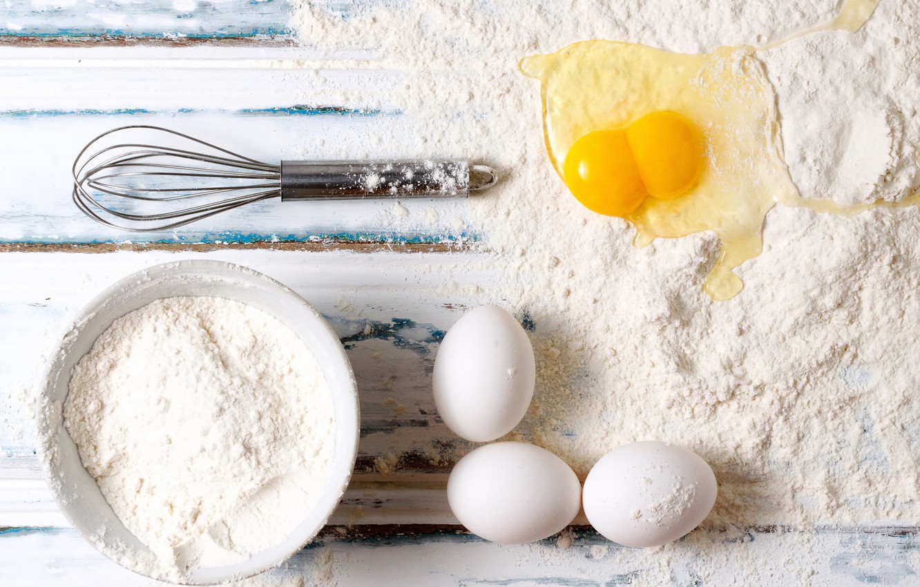 Photo Wallpaper Food, Eggs, Flour - Flour Background Hd , HD Wallpaper & Backgrounds