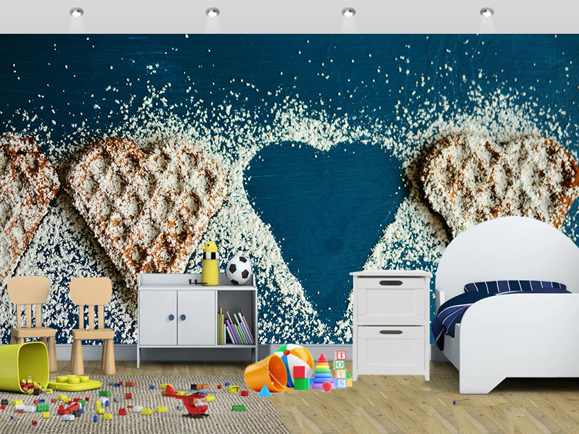 Incredible Design Heart Shaped Cookies Covered With - Wall Painting Using Paint Brush , HD Wallpaper & Backgrounds