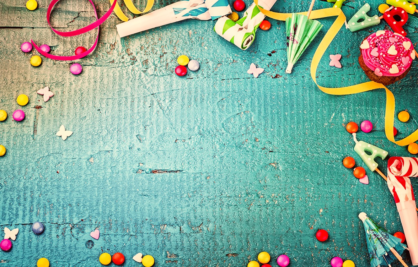 Photo Wallpaper Decoration, Candy, Sweets, Happy Birthday, - Happy Birthday Photo Frame Background , HD Wallpaper & Backgrounds