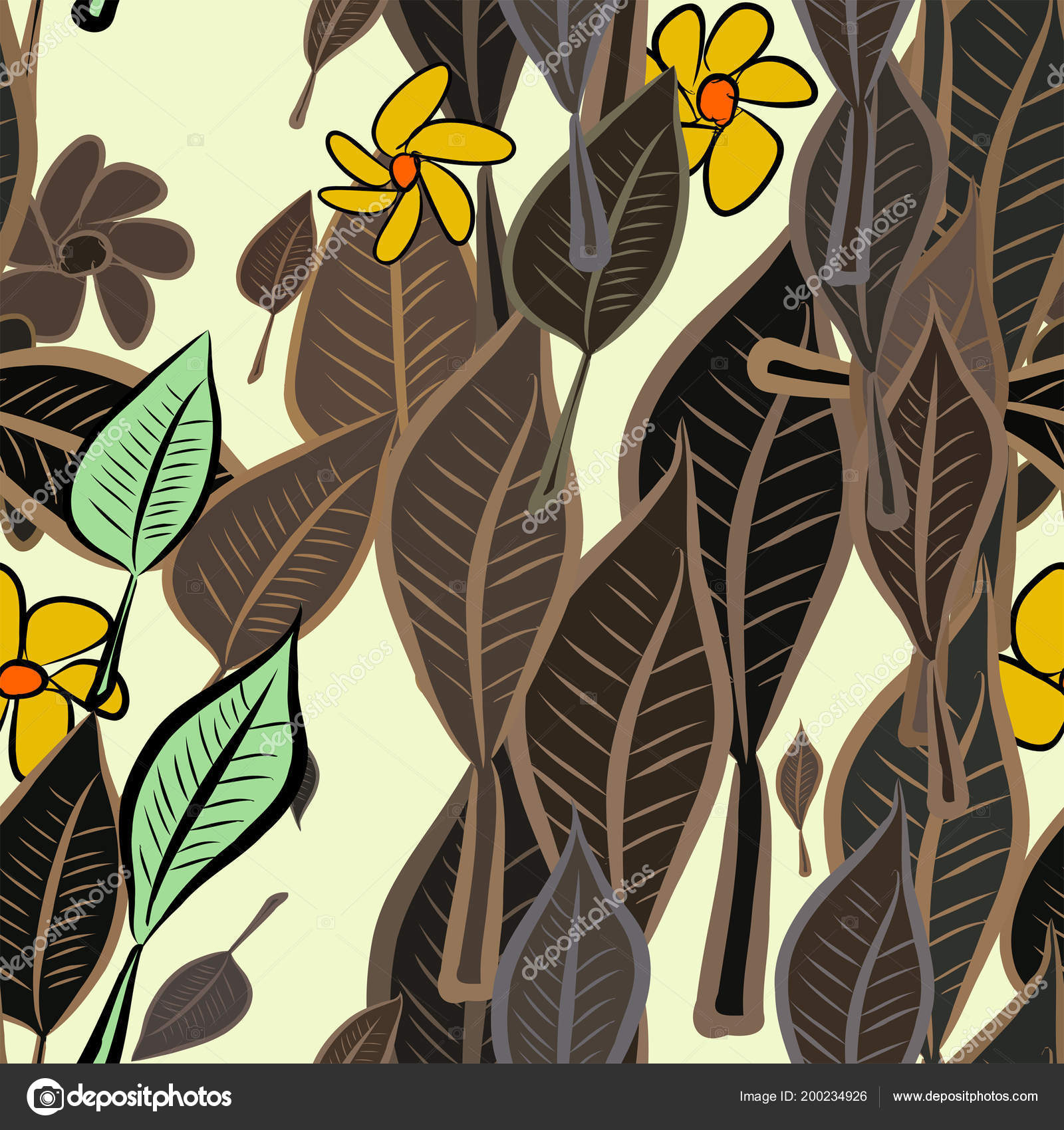 Seamless Illustrations Leaves Flower Good Web Page - Illustration , HD Wallpaper & Backgrounds