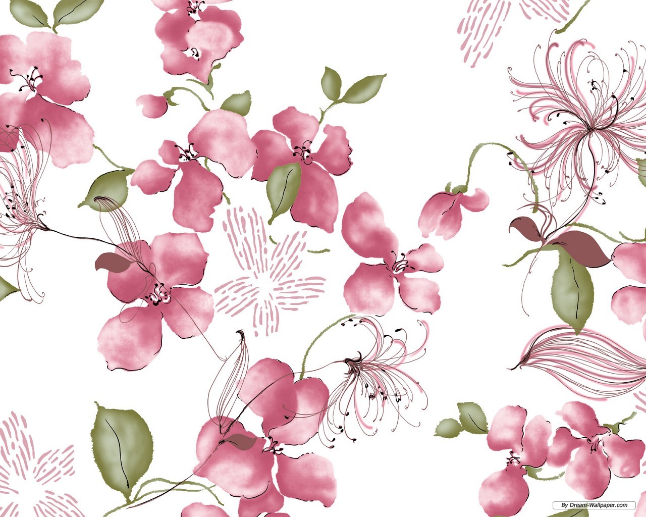 Free Flower Wallpaper - Vintage Flowers Pattern Hd , HD Wallpaper & Backgrounds