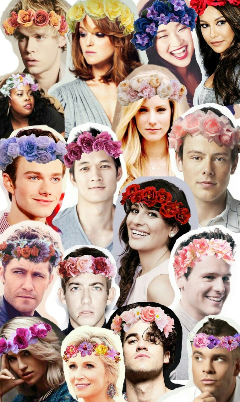 Collage, Flower Crown, And Glee Image - Glee Collage , HD Wallpaper & Backgrounds