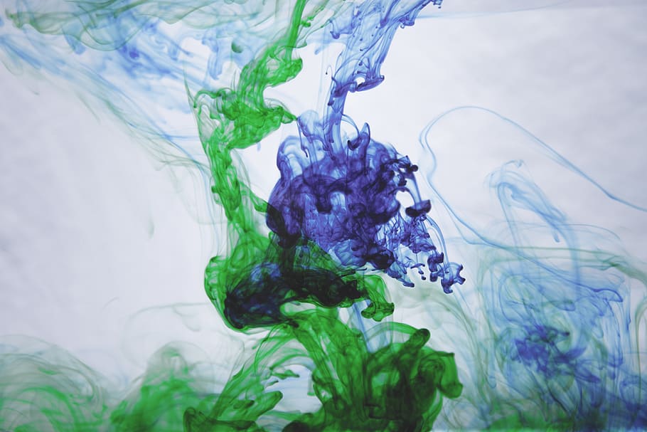 United States, Brownsburg, Blue, Ink, White, Green, - Blue And Green Ink In Water , HD Wallpaper & Backgrounds