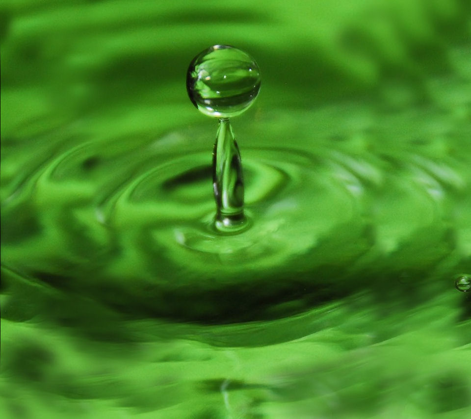 Green Water Drop With Ripples 
				class Photo Lazy - Green Water Drop Nature , HD Wallpaper & Backgrounds