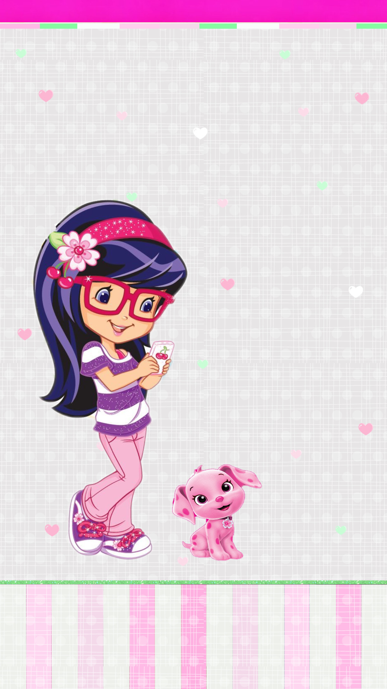 Wallpaper Cute Girl Wallpaper, Colorful Wallpaper, - Strawberry Shortcake With Dog Cartoon , HD Wallpaper & Backgrounds