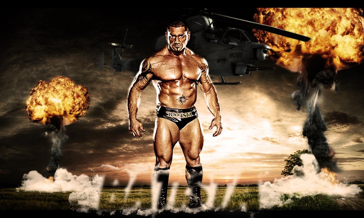 Dave Batista With Bomb Blast - Bomb Blast Background Hd , HD Wallpaper & Backgrounds