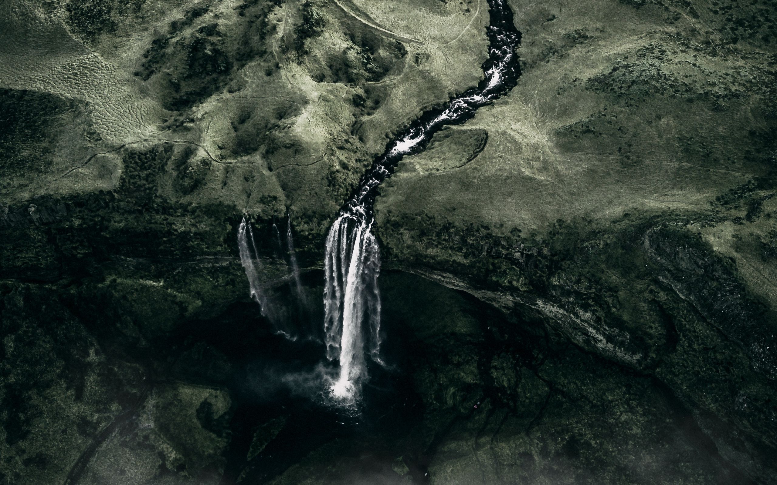 Wallpaper Waterfall, Fog, Aerial View, Water, Flow, - Wallpaper , HD Wallpaper & Backgrounds