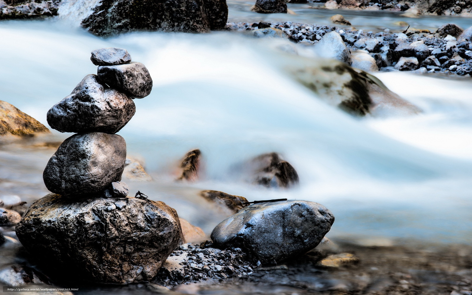 Download Wallpaper Stones, Water, Flow, Nature Free - Zen River , HD Wallpaper & Backgrounds