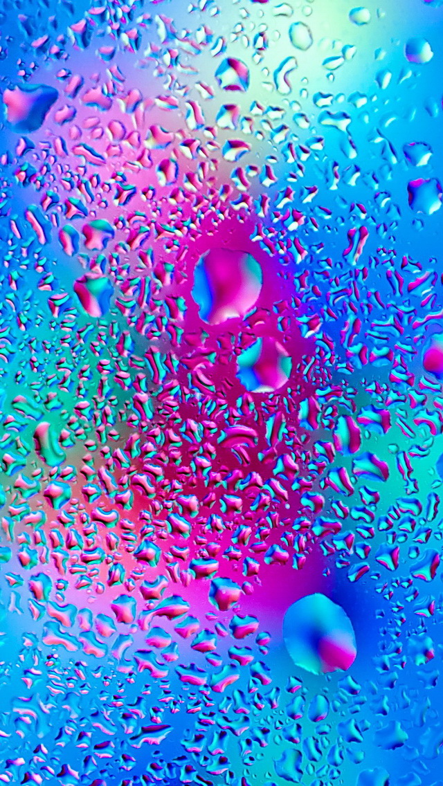 Rainbow Water Drops On Glass - Water Drop Background Iphone , HD Wallpaper & Backgrounds