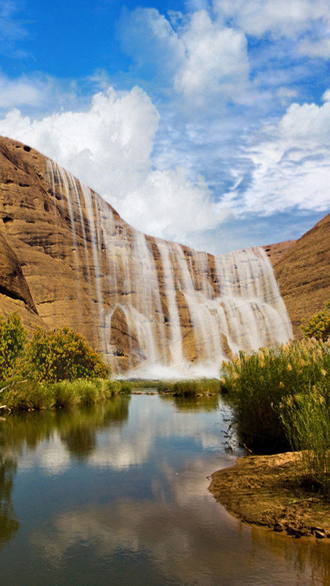 Nature Rock Waterfall Scenery Iphone Wallpaper - Yosemite National Park , HD Wallpaper & Backgrounds
