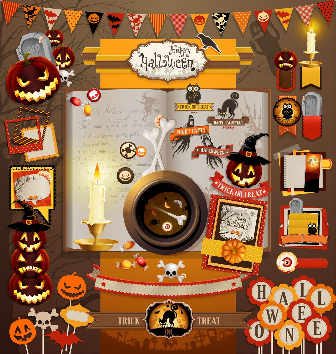 Scrapbook Halloween , HD Wallpaper & Backgrounds