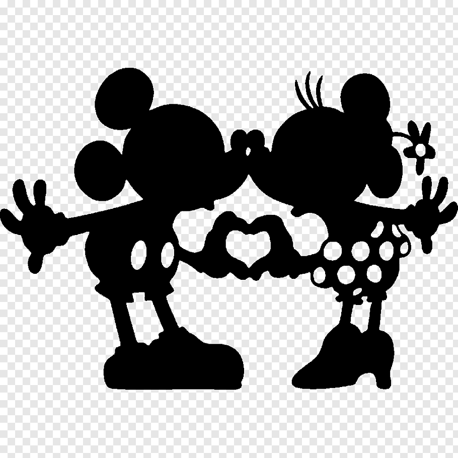 Minnie Mouse Mickey Mouse Silhouette Drawing The Walt - Mickey And Minnie Mouse Silhouette , HD Wallpaper & Backgrounds