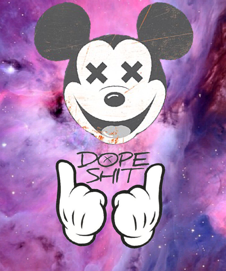Mickey Mouse Dope Wallpaper - Mickey Mouse Galaxy Middle Finger , HD Wallpaper & Backgrounds