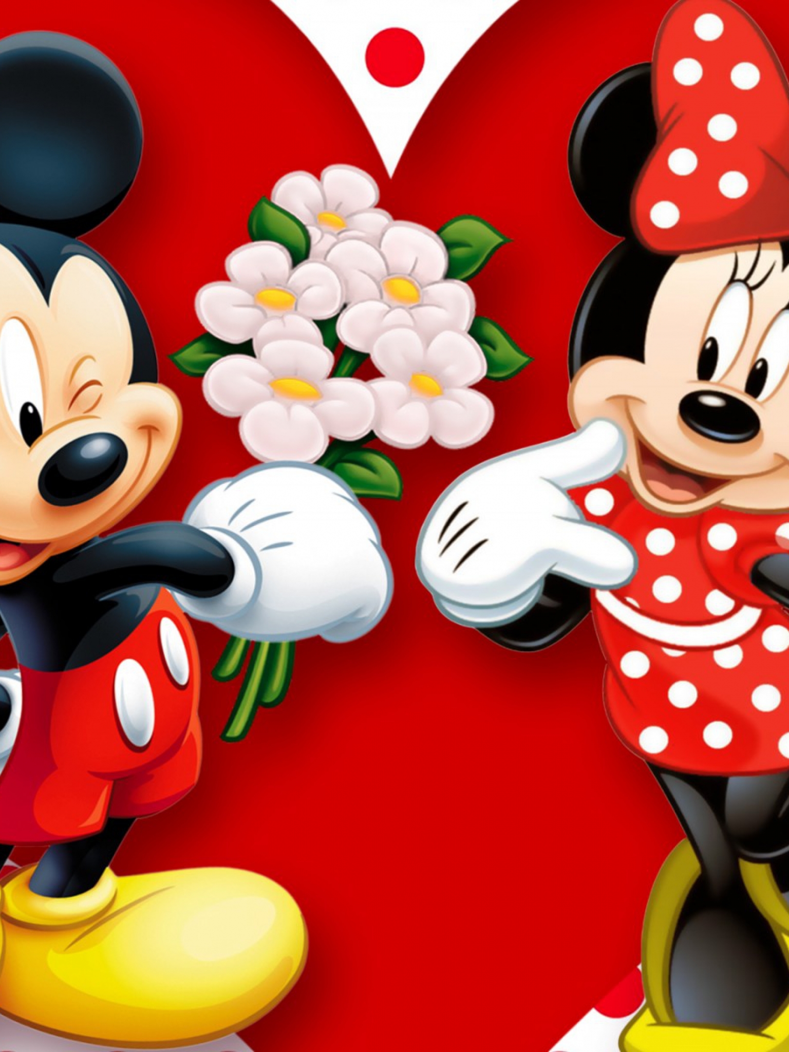 Background Mickey Mouse And Minnie Mouse Love Couple - Cute Mickey Mouse Love , HD Wallpaper & Backgrounds