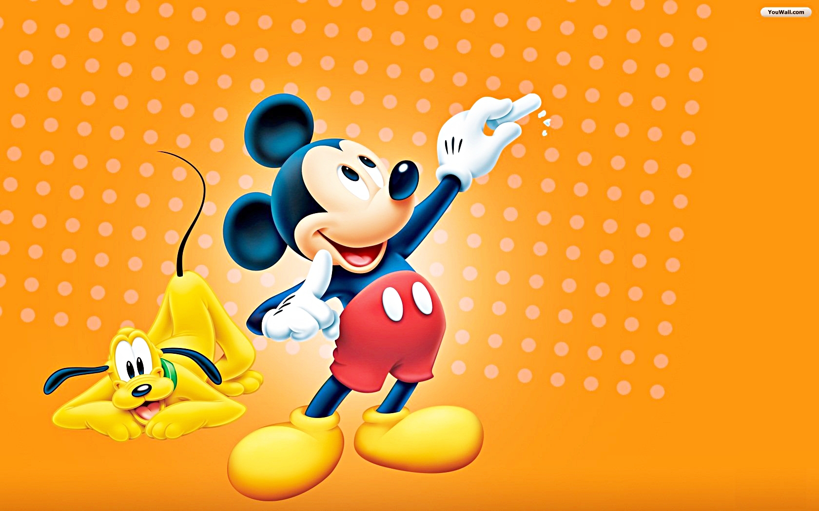 Walt Disney Wallpapers Pluto Mickey Mouse Walt Disney - Cartoon Characters Background Hd , HD Wallpaper & Backgrounds